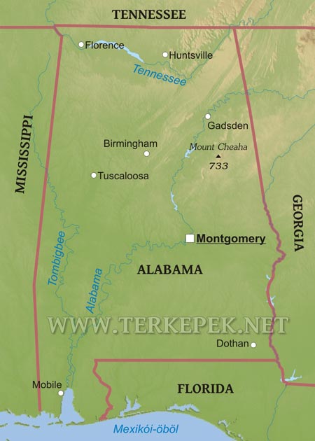 Alabama térkép