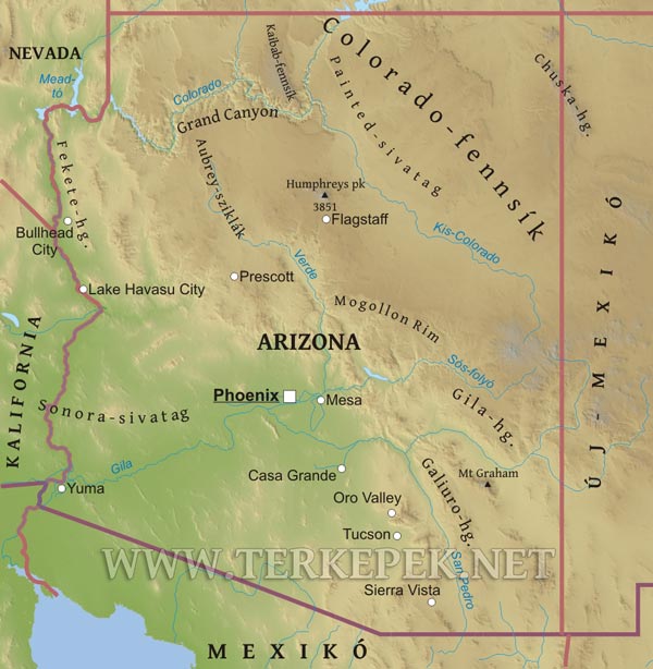 Arizona térkép