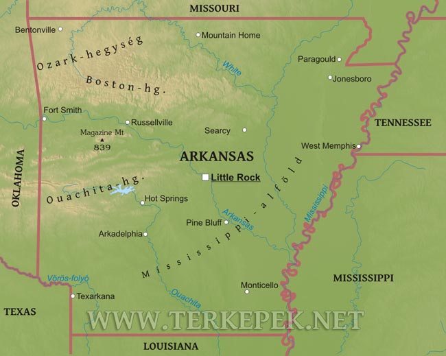 Arkansas térkép