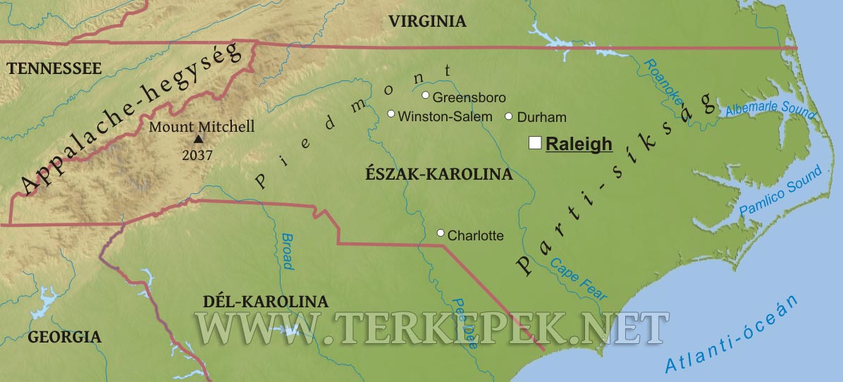 usa domborzati térkép Észak Karolina domborzati térképe usa domborzati térkép