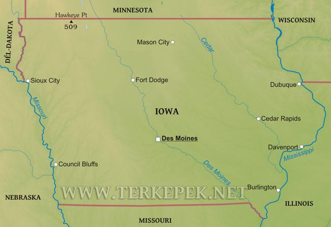 Iowa térkép