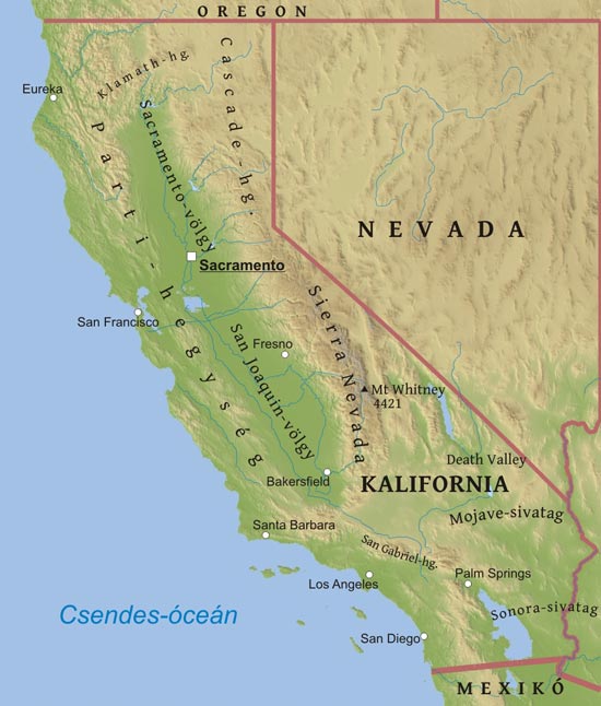 Kalifornia térkép