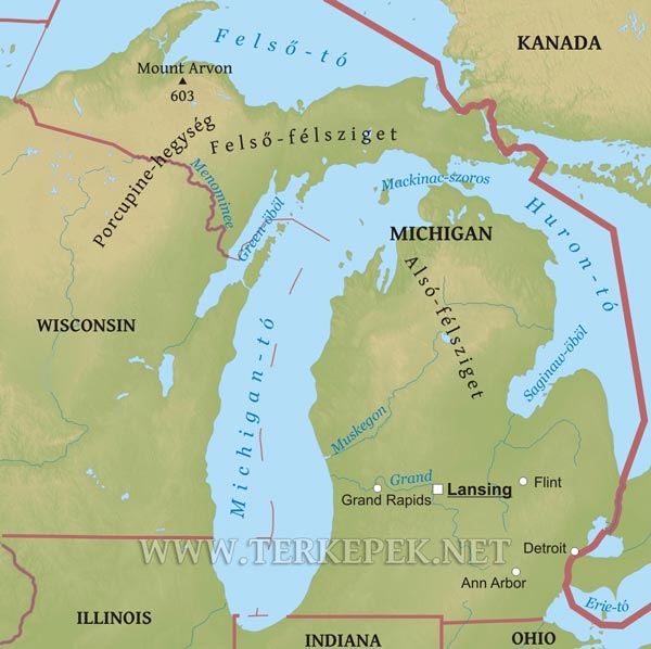 Michigan térkép