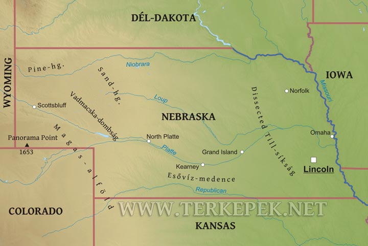 Nebraska térkép