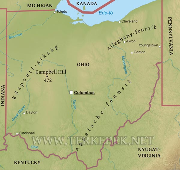 Ohio térkép