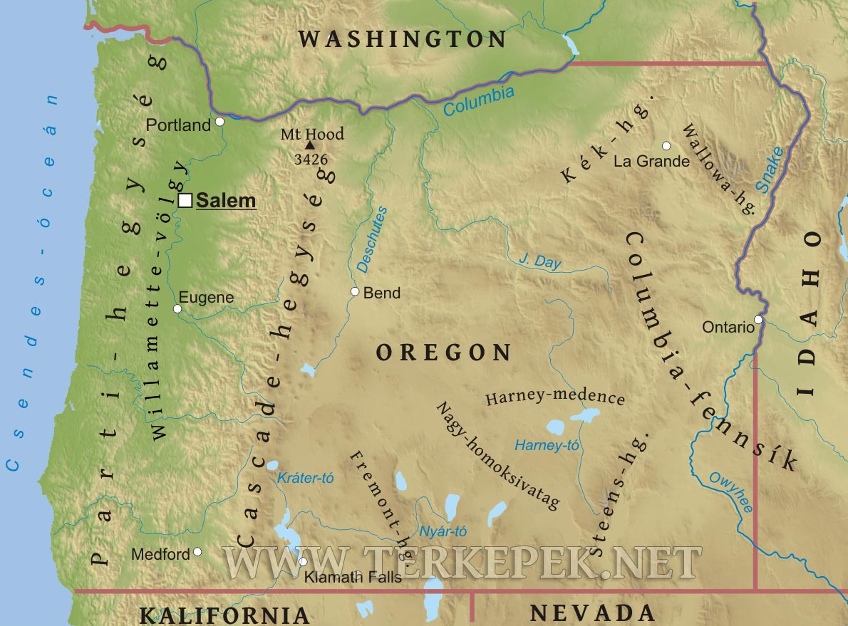 usa domborzati térkép Oregon domborzati térképe usa domborzati térkép