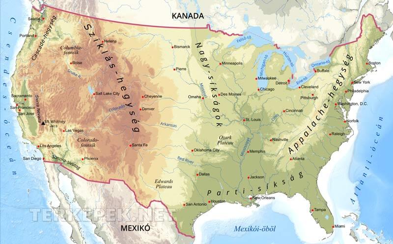USA térkép